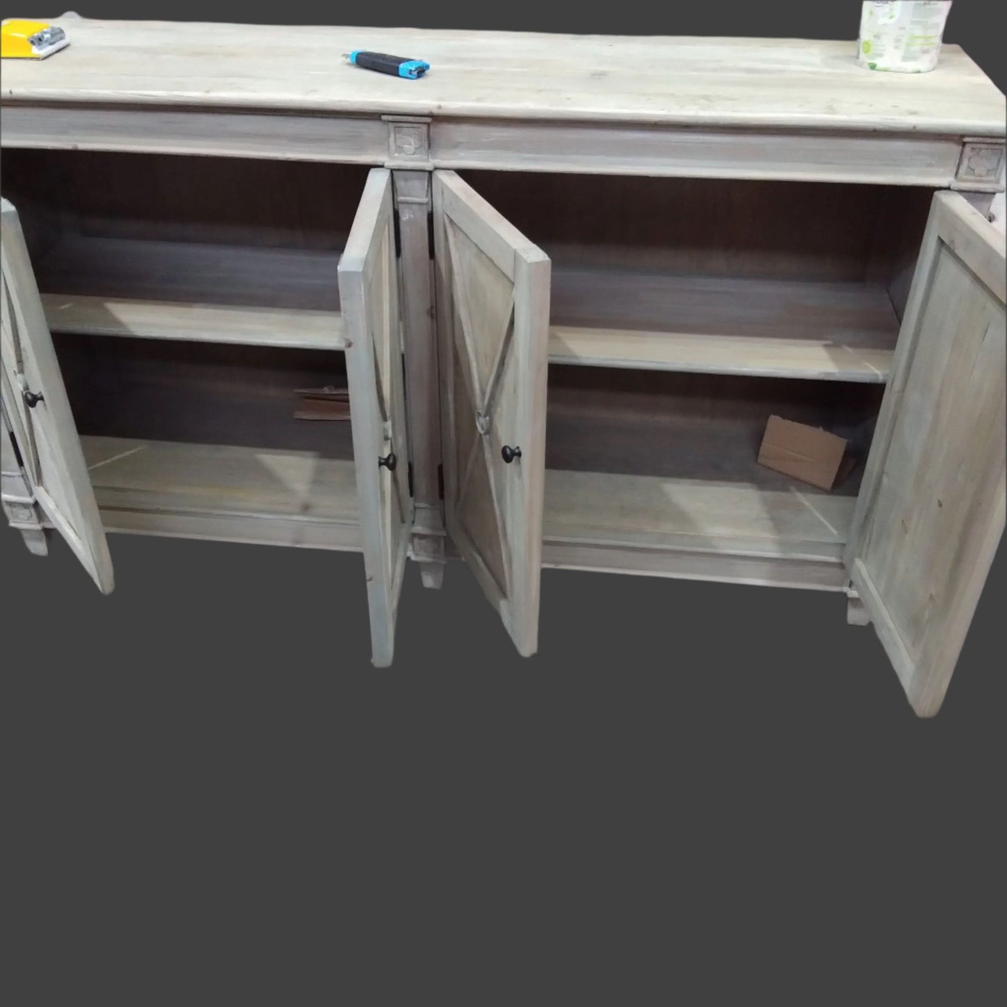 PROVENZ RECYCLED ELM RUSTIC 4-DOOR BUFFET SIDEBOARD 165CM - MyChocolateWood