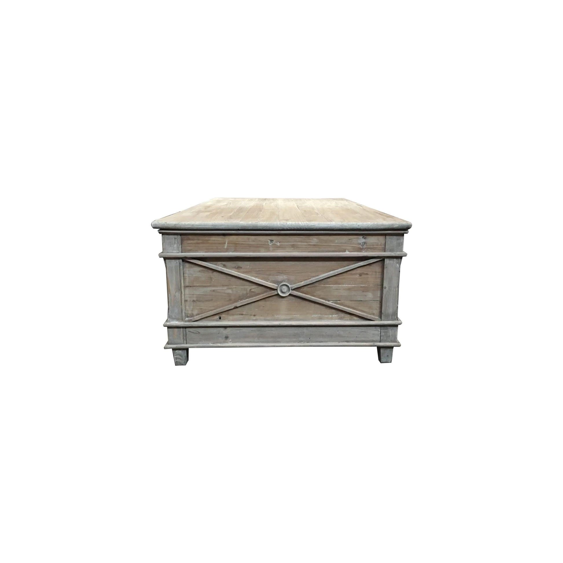 PROVENZ RECYCLED ELM RUSTIC 4 DRAWERS COFFEE TABLE - MyChocolateWood