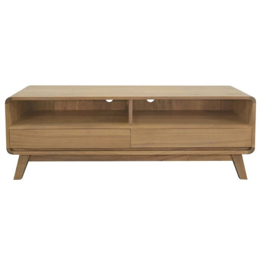 PROVIDENCE 2 DRAWERS TV/ENTERTAINMENT UNIT IN WHITE CEDAR TIMBER - MyChocolateWood