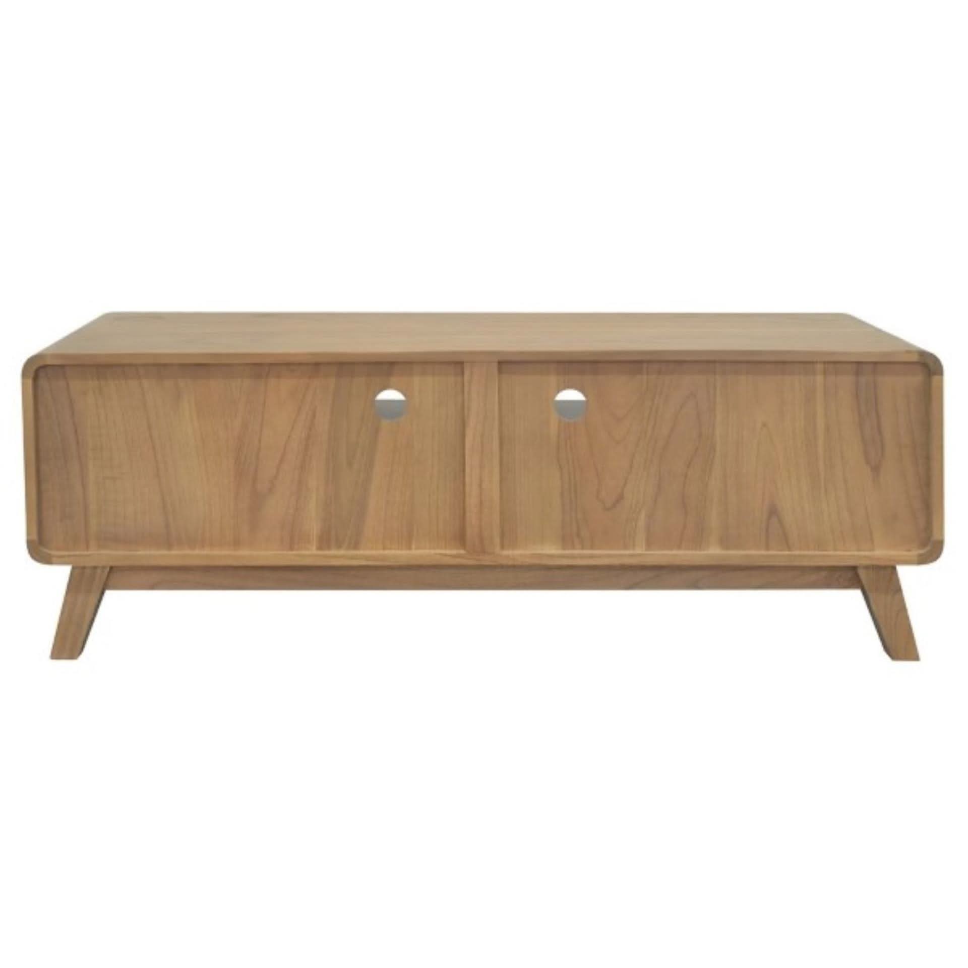 PROVIDENCE 2 DRAWERS TV/ENTERTAINMENT UNIT IN WHITE CEDAR TIMBER - MyChocolateWood