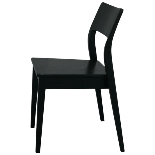 PROVIDENCE SOLID OAK DINING CHAIRS IN BLACK SET OF 2 - MyChocolateWood