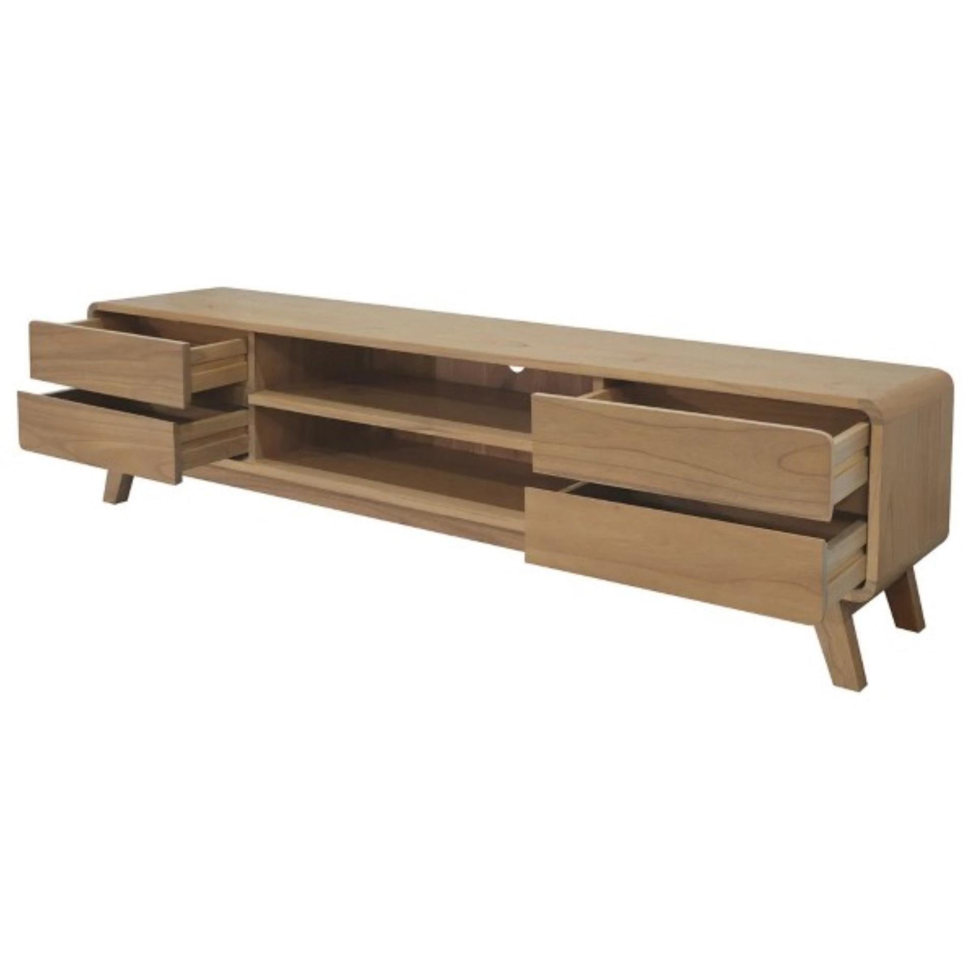 PROVIDENCE WHITE CEDAR TIMBER TV UNIT 4 DRAWERS NATURAL - MyChocolateWood