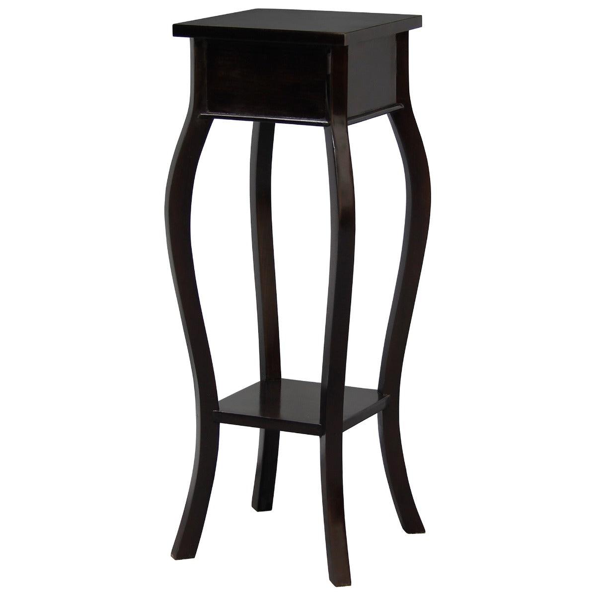 QUEEN ANN 1 DRAW CABRIOL LEG PLANT STAND - CHOCOLATE - MyChocolateWood