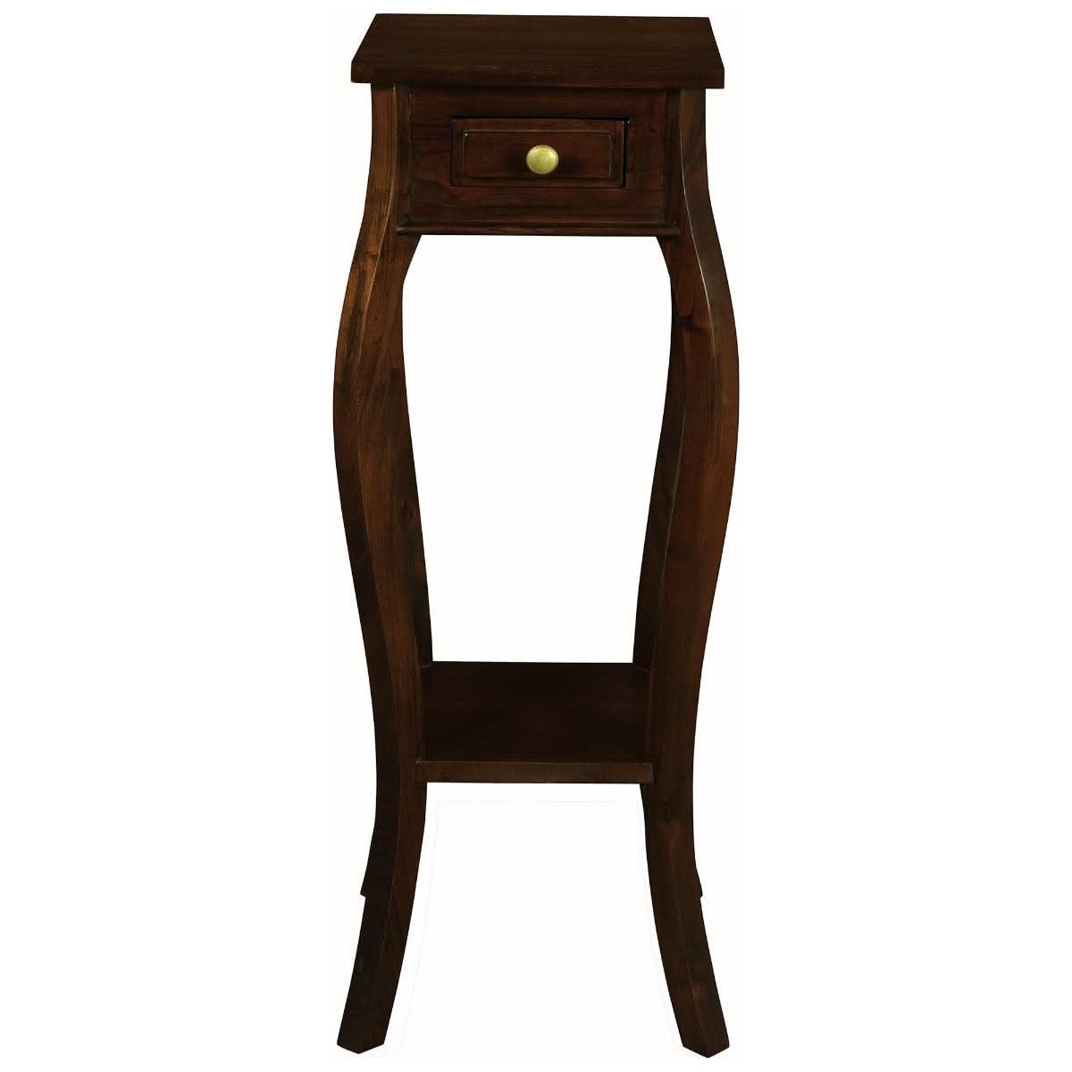 QUEEN ANN 1 DRAW CABRIOL LEG PLANT STAND - MAHOGANY - MyChocolateWood