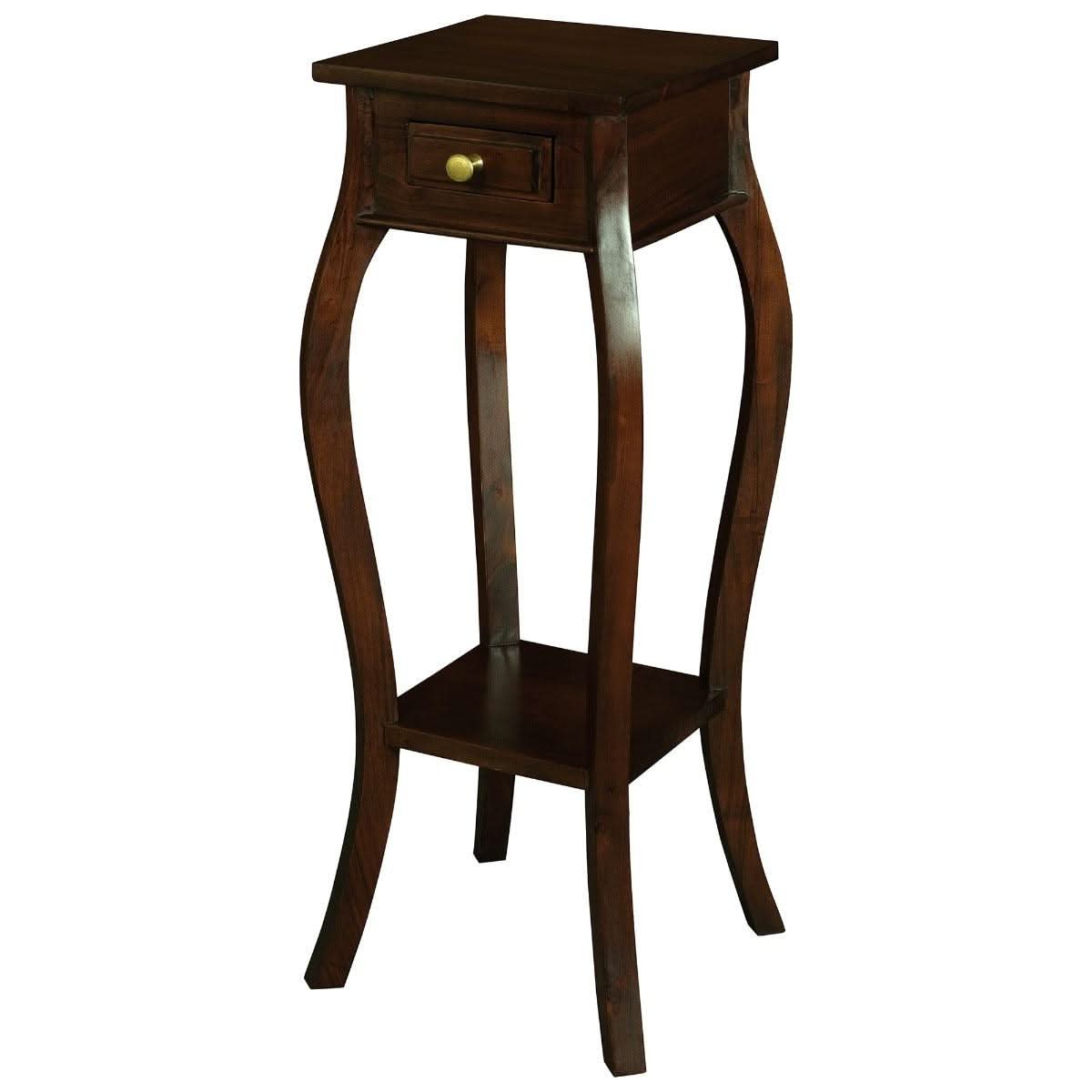 QUEEN ANN 1 DRAW CABRIOL LEG PLANT STAND - MAHOGANY - MyChocolateWood