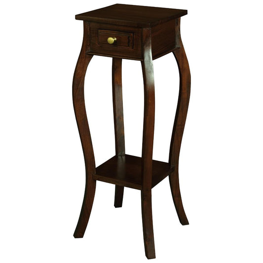 QUEEN ANN 1 DRAW CABRIOL LEG PLANT STAND - MAHOGANY - MyChocolateWood