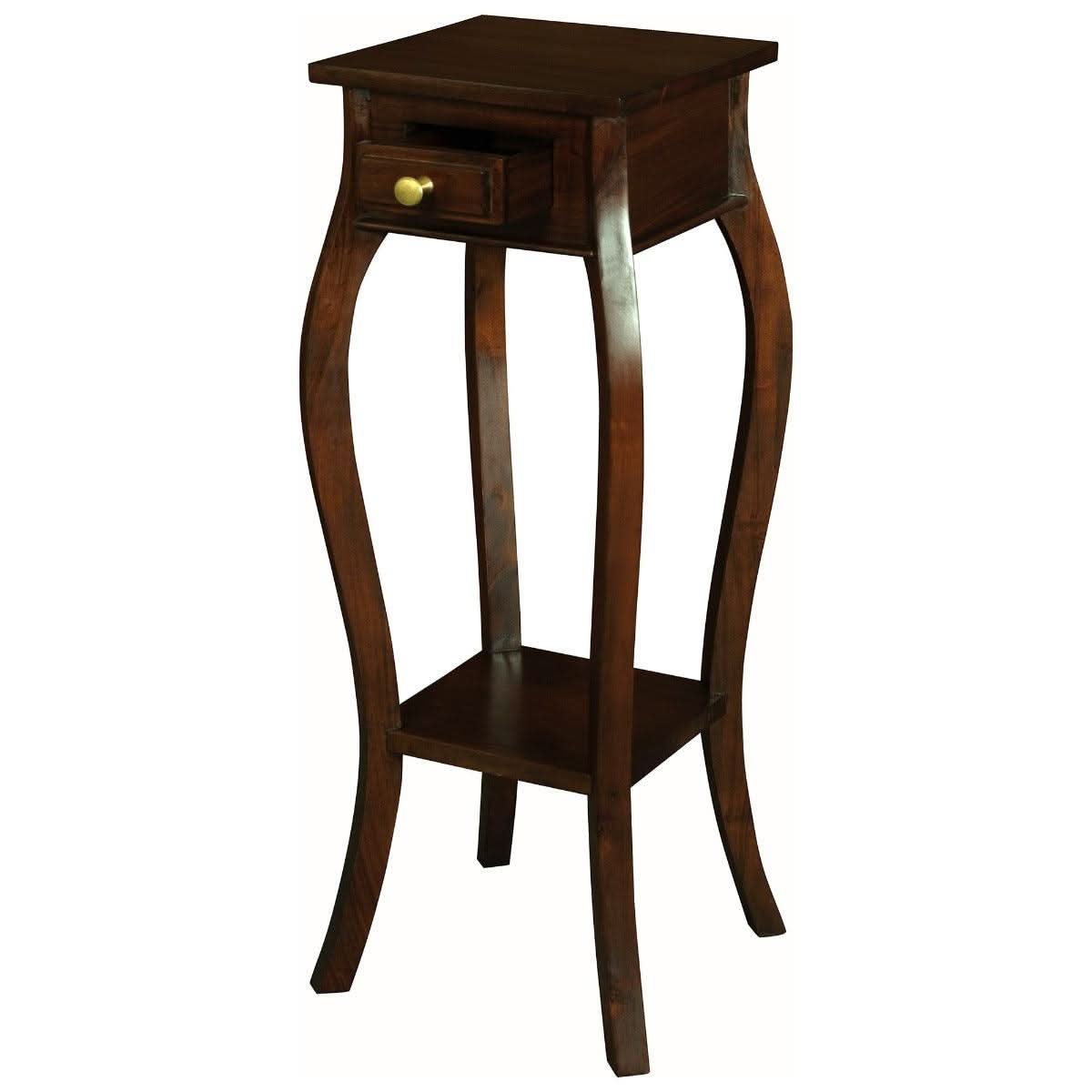 QUEEN ANN 1 DRAW CABRIOL LEG PLANT STAND - MAHOGANY - MyChocolateWood