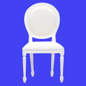 QUEEN ANN MAHOGANY TIMBER ROUND BACK DINING CHAIR IN WHITE COLOUR - MyChocolateWood