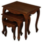 QUEEN ANN SOLID MAHOGANY NEST OF TABLES/SET OF 3 TABLES IN MAHOGANY - MyChocolateWood