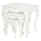 QUEEN ANN SOLID MAHOGANY NEST OF TABLES/SET OF 3 TABLES IN WHITE - MyChocolateWood