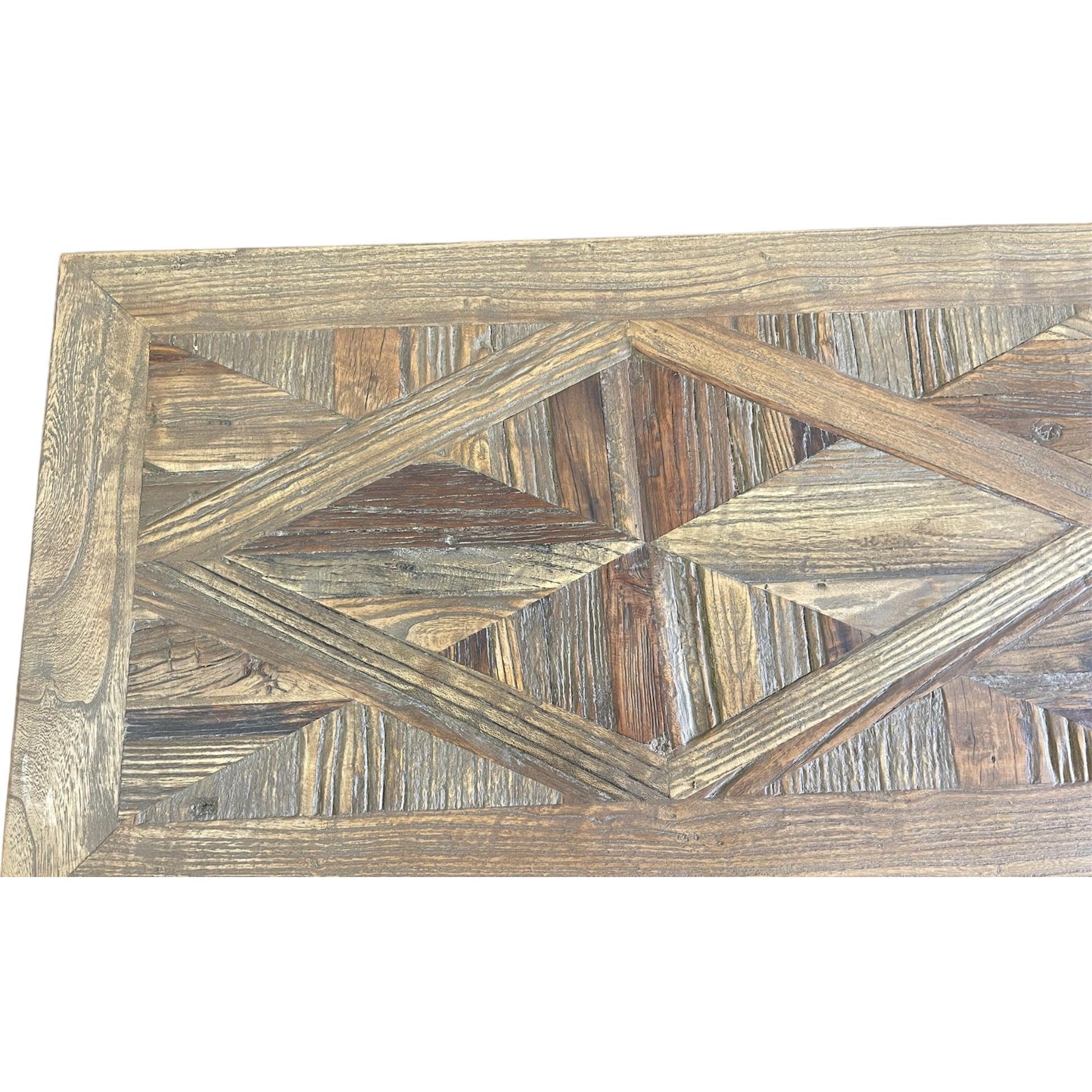 RECYCLED ELM 150CM PARQUETRY TOP TV UNIT - MyChocolateWood