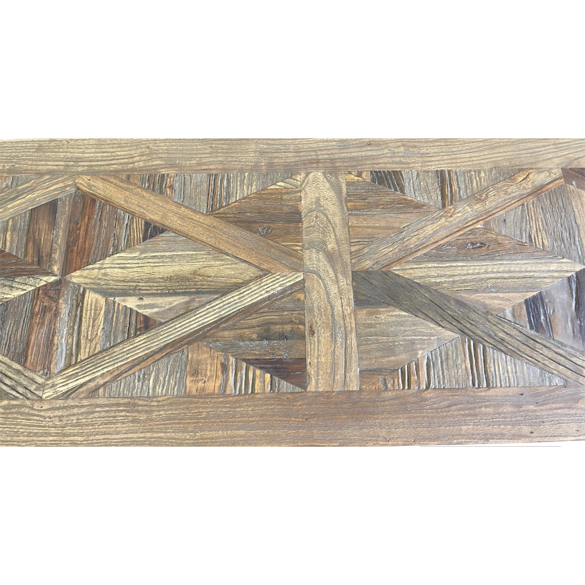 RECYCLED ELM 150CM PARQUETRY TOP TV UNIT - MyChocolateWood