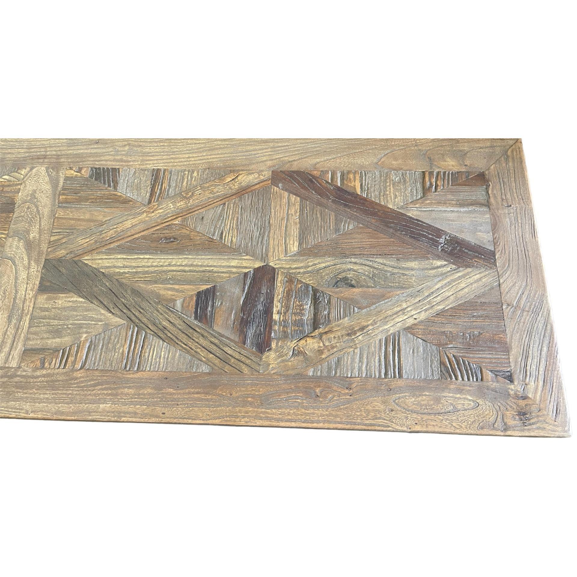 RECYCLED ELM 150CM PARQUETRY TOP TV UNIT - MyChocolateWood
