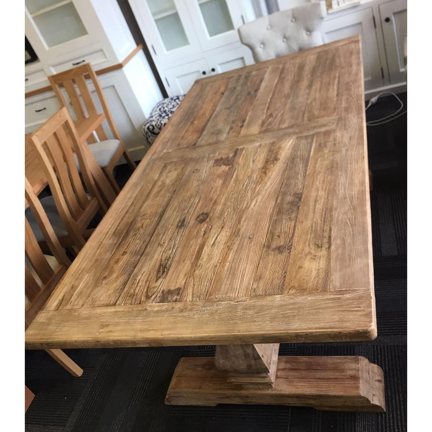 RHIANNON FARMHOUSE HAMPTON STYLE RUSTIC DINING TABLE 300CM - MyChocolateWood