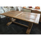 RHIANNON FARMHOUSE RUSTIC DINING TABLE 245CM + 2 X RHIANNON FARMHOUSE BENCHES IN RECYCLED ELM - MyChocolateWood