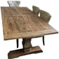 RHIANNON FARMHOUSE RUSTIC DINING TABLE 300CM + 2 X RHIANNON FARMHOUSE BENCHES IN RECYCLED ELM - MyChocolateWood