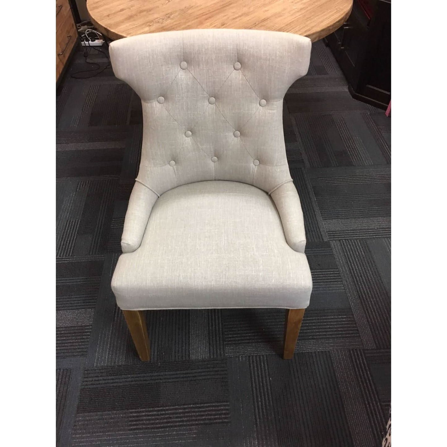 RHIANNON ROUND DINING TABLE IN RECYCLED ELM 120CM DIAMETER + 4 RIO DINING CHAIRS IN FLAXEEN - MyChocolateWood