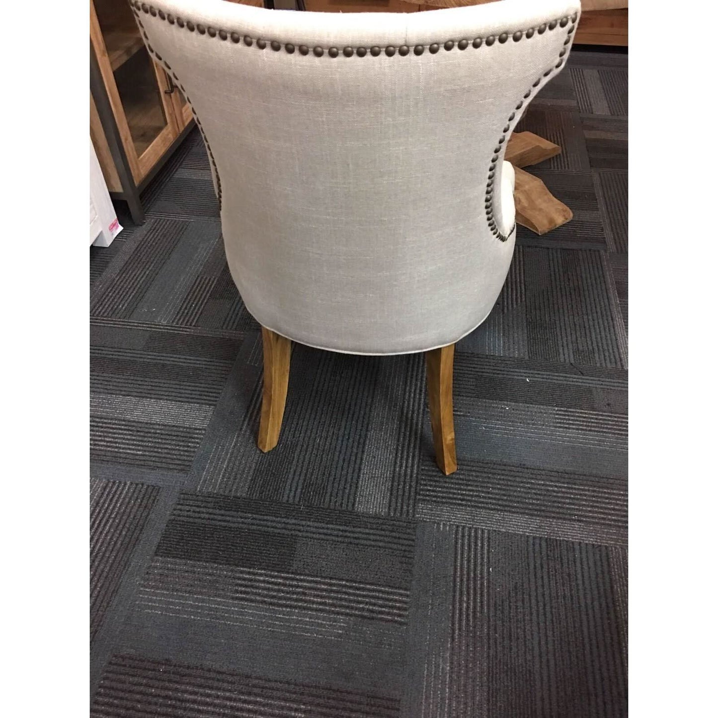 RHIANNON ROUND DINING TABLE IN RECYCLED ELM 120CM DIAMETER + 4 RIO DINING CHAIRS IN FLAXEEN - MyChocolateWood