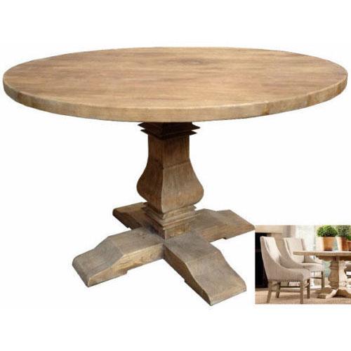 RHIANNON ROUND DINING TABLE IN RECYCLED ELM 120CM DIAMETER - MyChocolateWood