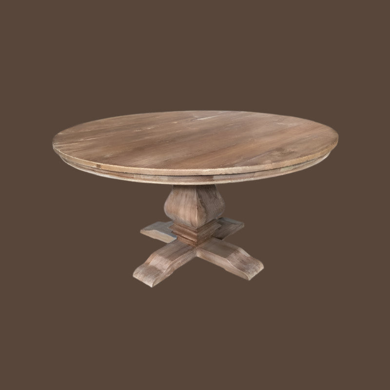 RHIANNON ROUND DINING TABLE IN RECYCLED ELM180CM DIAMETER - MyChocolateWood