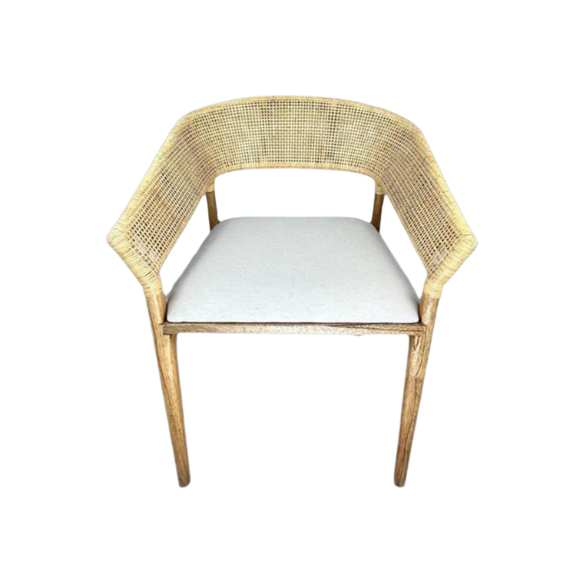 RICCO HAMPTON'S MINDI WOOD & NATURAL RATTAN DINING CHAIR ARMCHAIR MINDY LEGS - MyChocolateWood