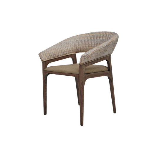 RICCO HAMPTONS CHAIR DINING CHAIR ARMCHAIR SMOKE GREY WASH RATTAN SOREL LEGS - MyChocolateWood