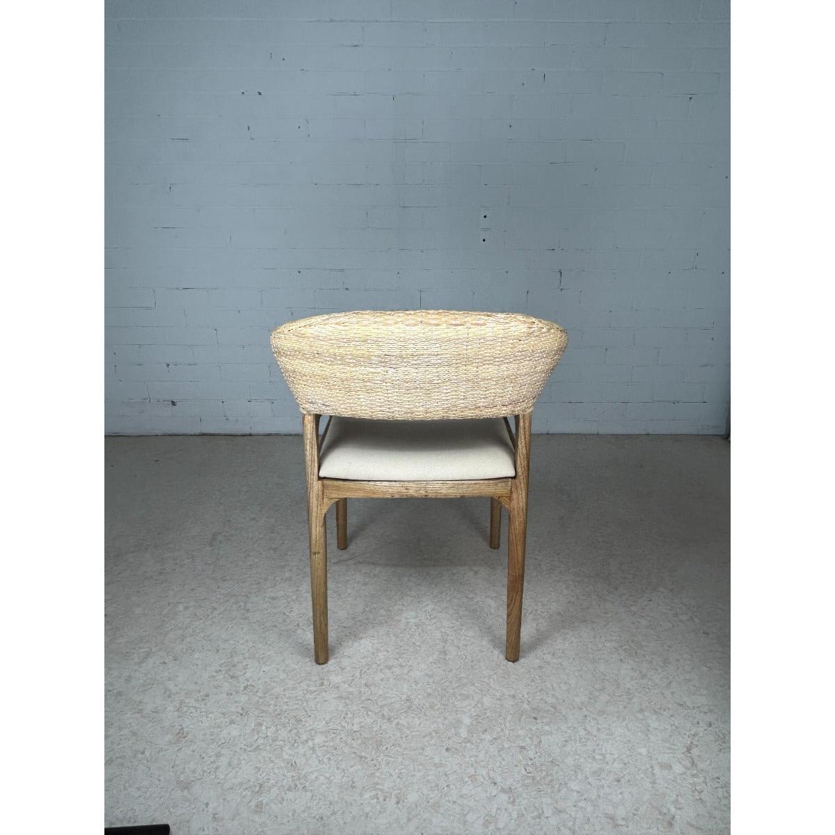 RICCO HAMPTONS CHAIR DINING CHAIR ARMCHAIR WHITEWASHED RATTAN /BROWN MINDI LEGS - MyChocolateWood