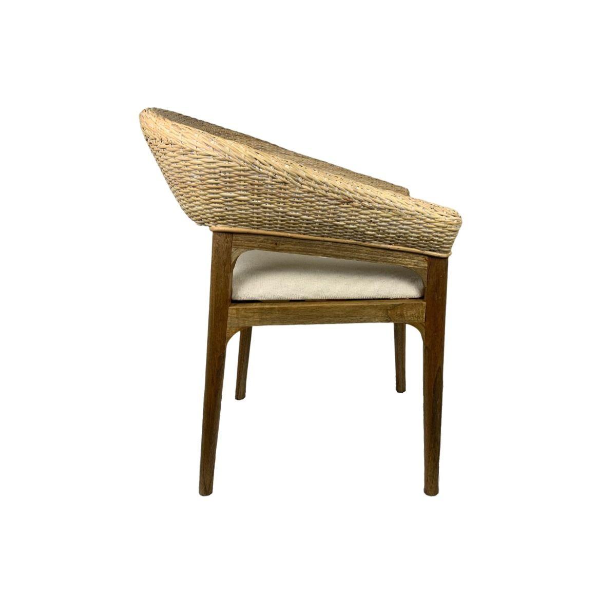 RICCO HAMPTONS CHAIR DINING CHAIR ARMCHAIR WHITEWASHED RATTAN /BROWN MINDI LEGS - MyChocolateWood