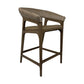 RICCO HAMPTONS COUNTER STOOL SMOKE GREY WASH RATTAN SOREL LEGS - MyChocolateWood