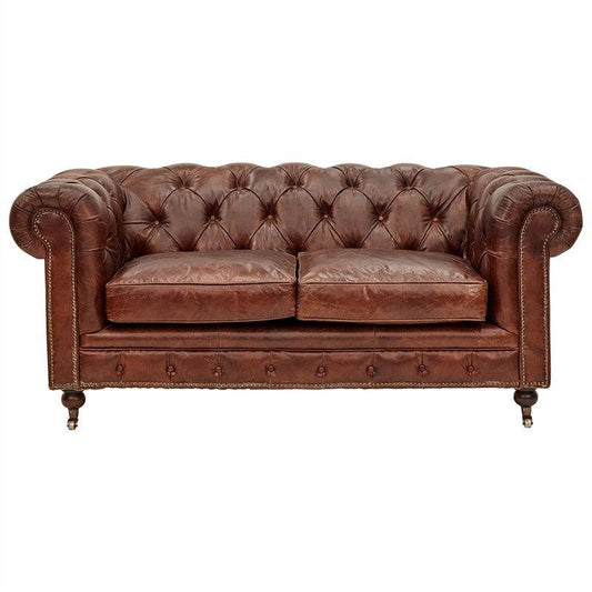 RIMINI 2-SEATER HAMPTON COURT AGED LEATHER SOFA - MyChocolateWood