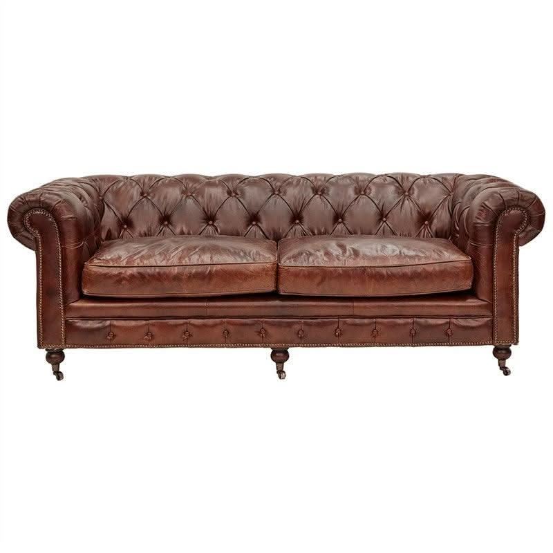 RIMINI 3-SEATER HAMPTON COURT AGED LEATHER SOFA - MyChocolateWood