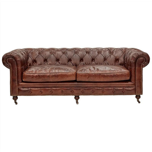 RIMINI 3-SEATER HAMPTON COURT AGED LEATHER SOFA - MyChocolateWood