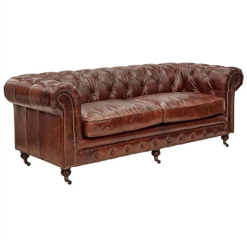 RIMINI 3-SEATER HAMPTON COURT AGED LEATHER SOFA - MyChocolateWood