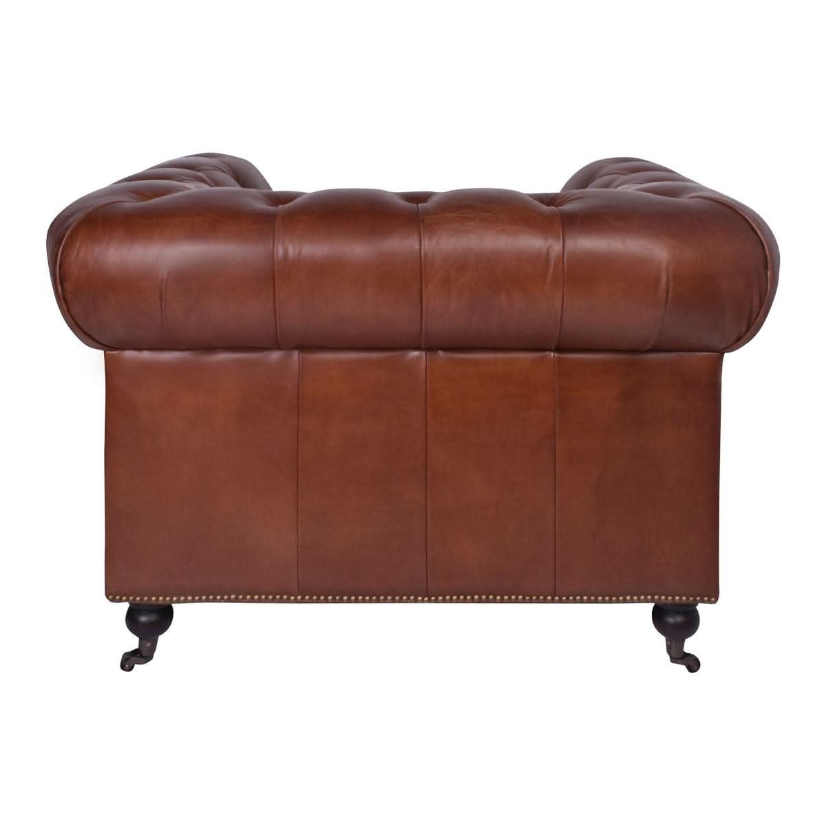 RIMINI HAMPTON COURT AGED LEATHER ARMCHAIR - MyChocolateWood