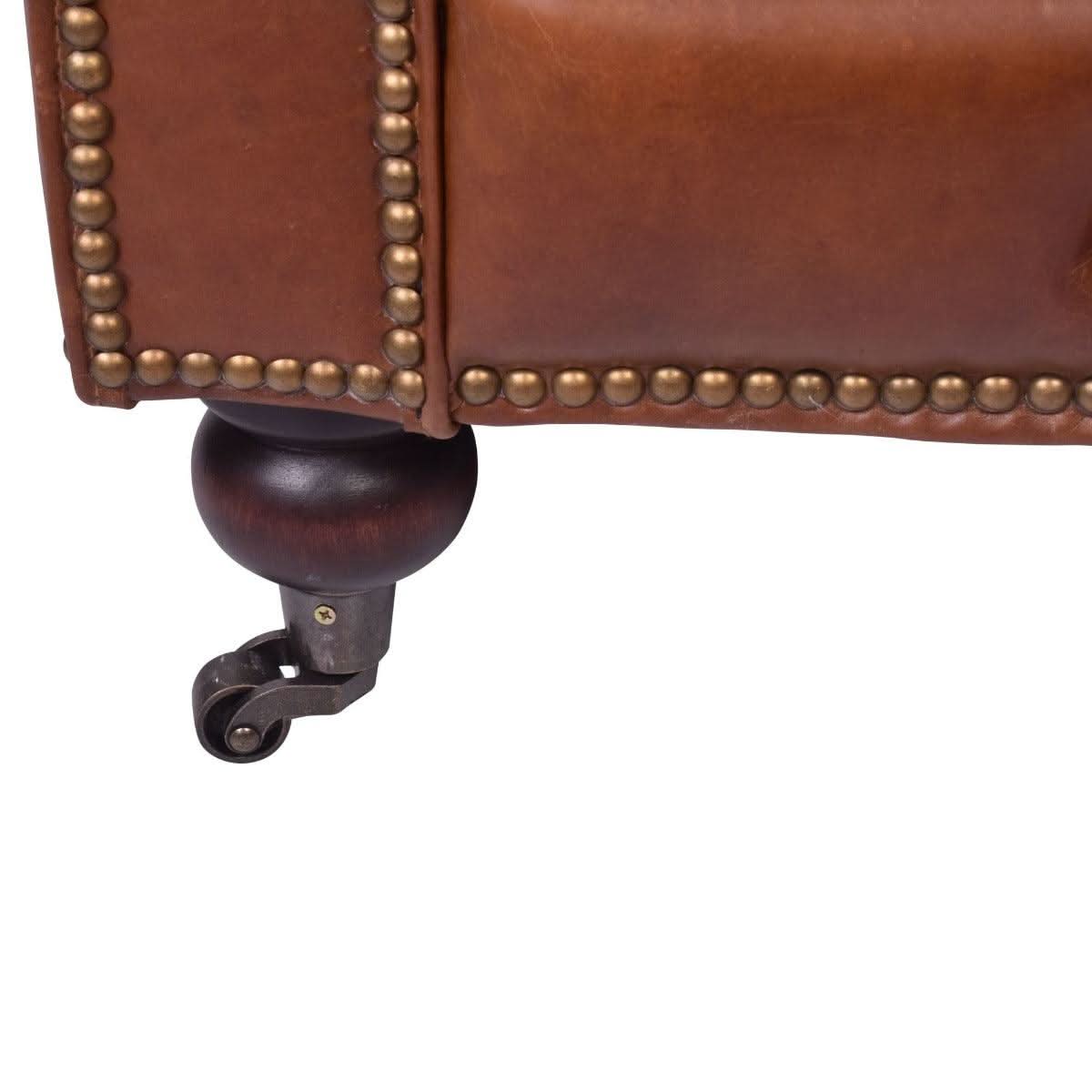 RIMINI HAMPTON COURT AGED LEATHER ARMCHAIR - MyChocolateWood