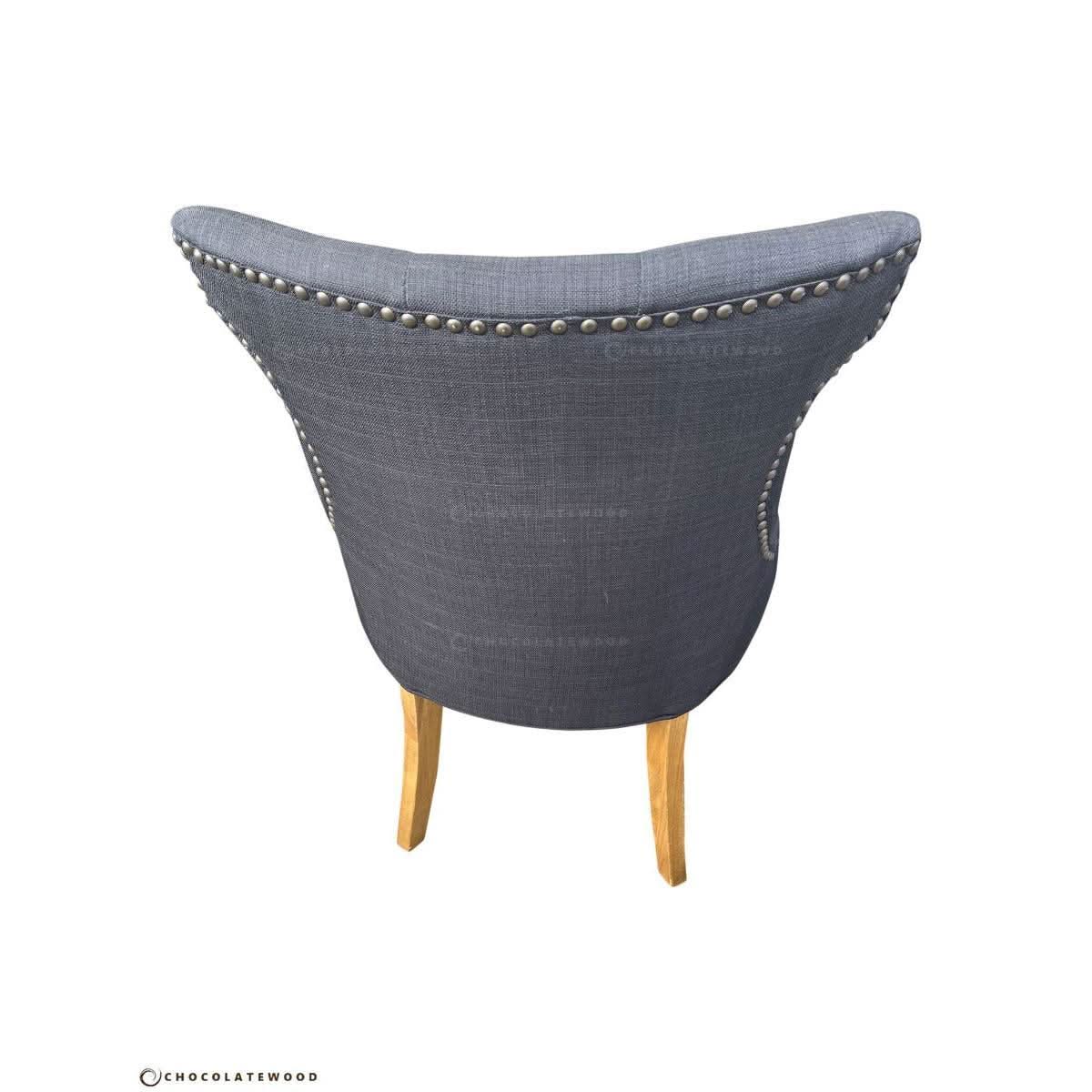 RIO SOLID OAK CHAIR IN CHARCOAL WITH OAK LEGS - MyChocolateWood