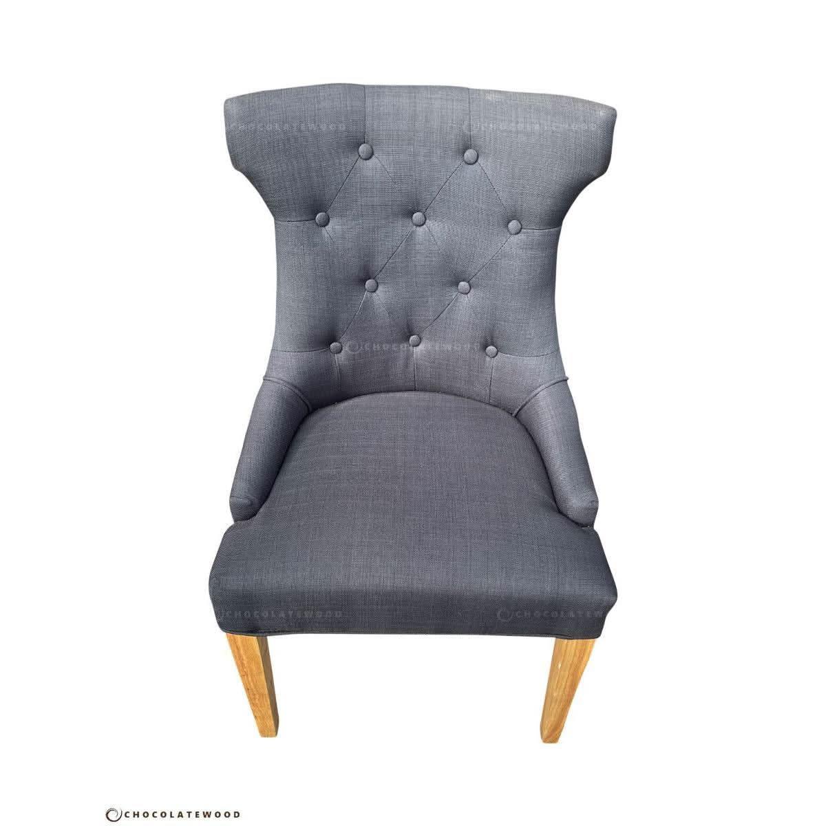 RIO SOLID OAK CHAIR IN CHARCOAL WITH OAK LEGS - MyChocolateWood