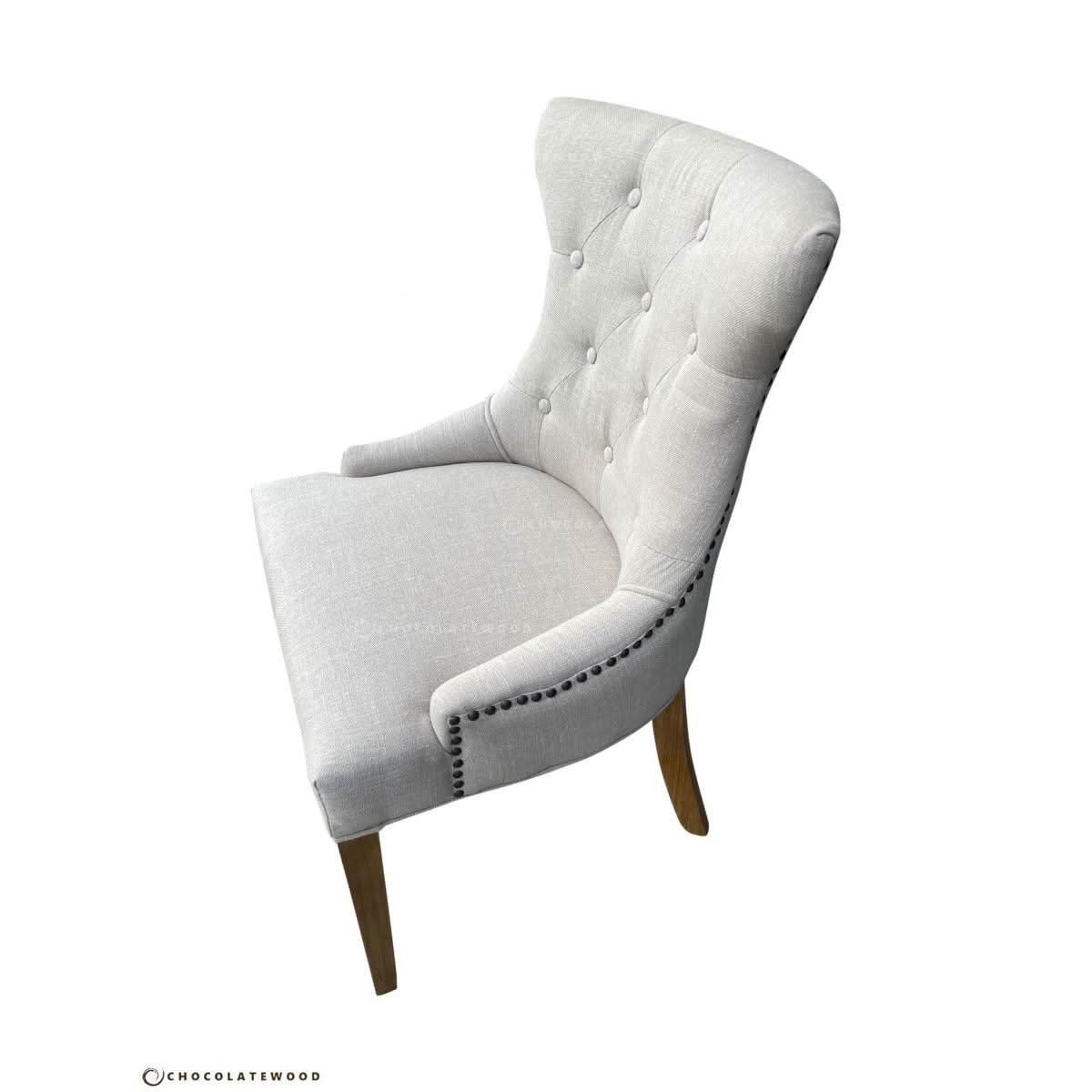 RIO SOLID OAK CHAIR IN FLAXEEN WITH OAK LEGS - MyChocolateWood