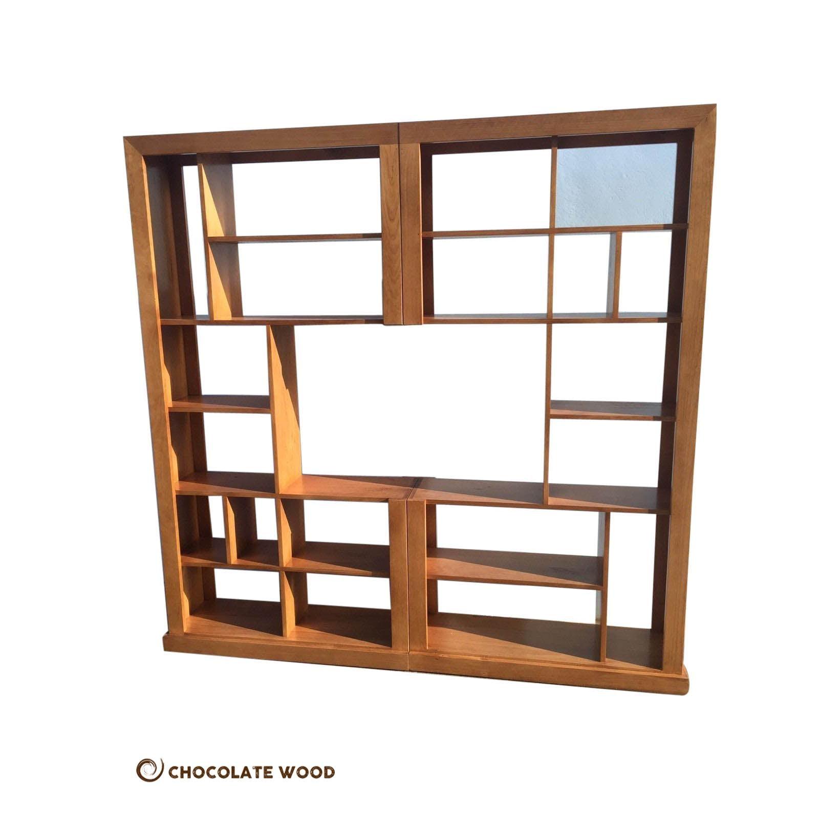 RIVERSTONE 2 PIECE DISPLAY UNIT IN TASSIE OAK - MADE TO ORDER - MyChocolateWood