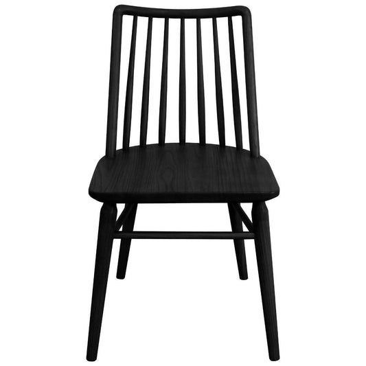 RIVIERA SOLID OAK DINING CHAIRS IN BLACK SET OF 2 - MyChocolateWood