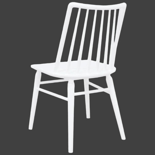 RIVIERA SOLID OAK DINING CHAIRS IN WHITE SET OF 2 - MyChocolateWood