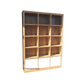 RODIN 9 CUBE 3 DRAWER DISPLAY CABINET IN TASSIE OAK CLEAR LACQUER CUSTOM MADE - MyChocolateWood