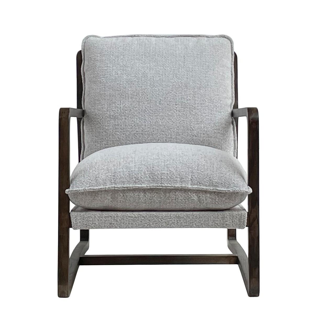 ROGAN BOUCLE TEXTURED FABRIC/ASHWOOD CHAIR IN OAT - MyChocolateWood
