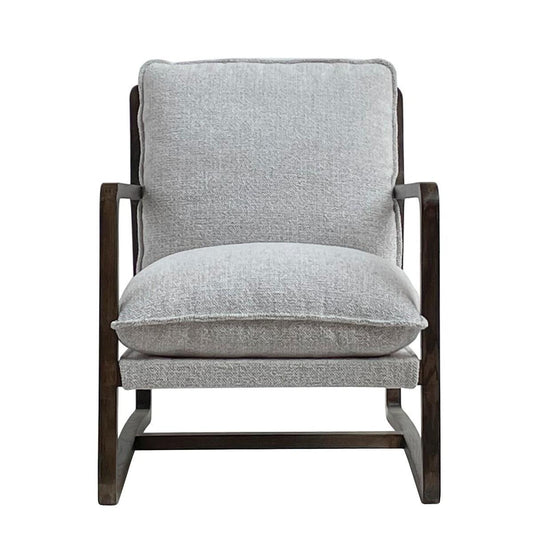 ROGAN BOUCLE TEXTURED FABRIC/ASHWOOD CHAIR IN OAT - MyChocolateWood