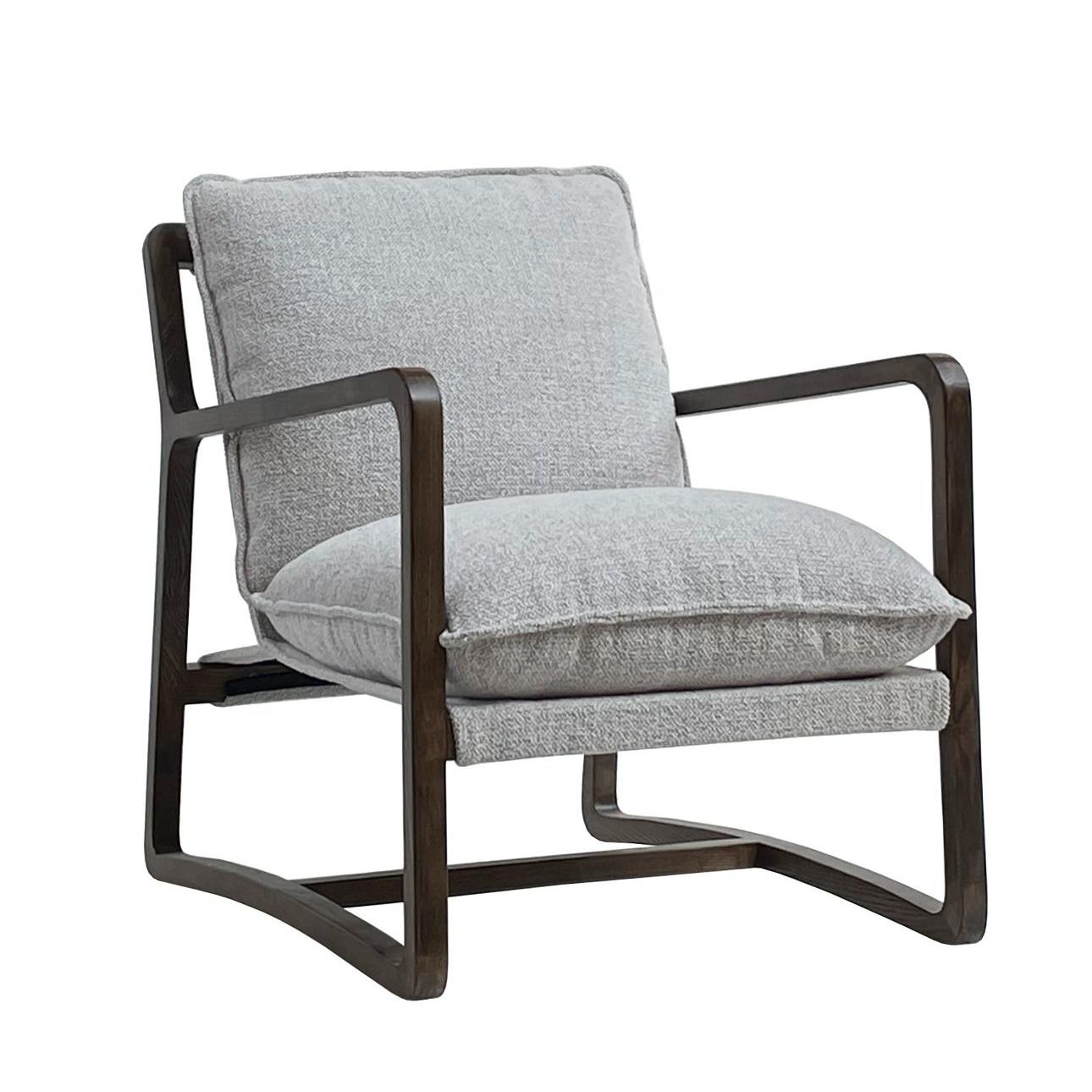 ROGAN BOUCLE TEXTURED FABRIC/ASHWOOD CHAIR IN OAT - MyChocolateWood