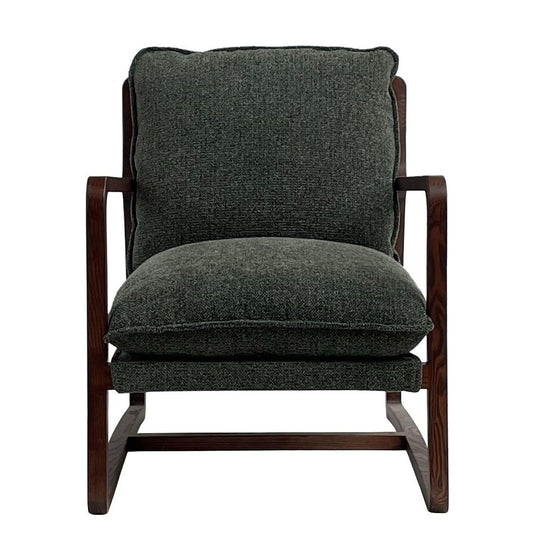 ROGAN BOUCLE TEXTURED FABRIC/ASHWOOD CHAIR IN PINE - MyChocolateWood