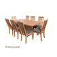 ROMA 9 PIECE TASSIE OAK RECTANGULAR DINING TABLE SET IN CLEAR LACQUER 240CM MADE TO ORDER IN AUSTRALIA - MyChocolateWood