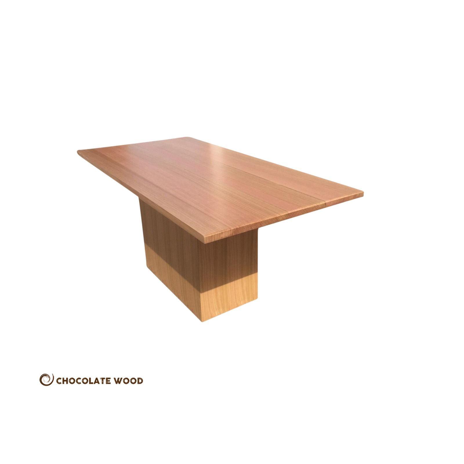 ROSA TASSIE OAK RECTANGULAR DINING TABLE IN CLEAR LACQUER 180CM MADE TO ORDER - MyChocolateWood