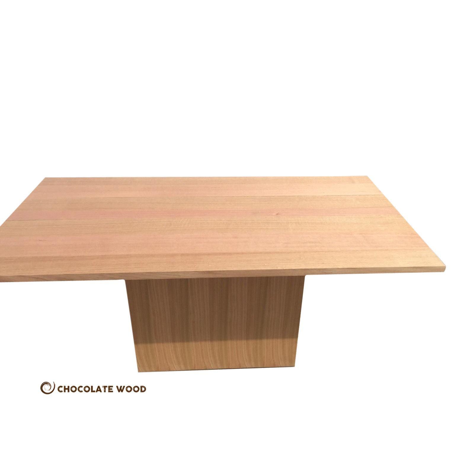 ROSA TASSIE OAK RECTANGULAR DINING TABLE IN CLEAR LACQUER 180CM MADE TO ORDER - MyChocolateWood