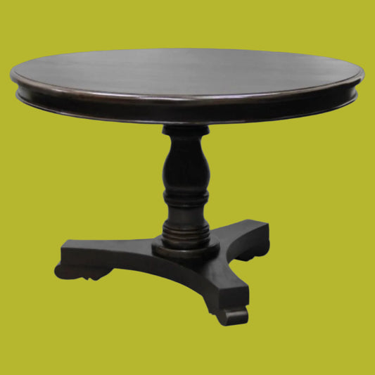 ROSMARIE QUEEN ANN ROUND DINING TABLE IN SOLID MAHOGANY 120CM - CHOCOLATE - MyChocolateWood